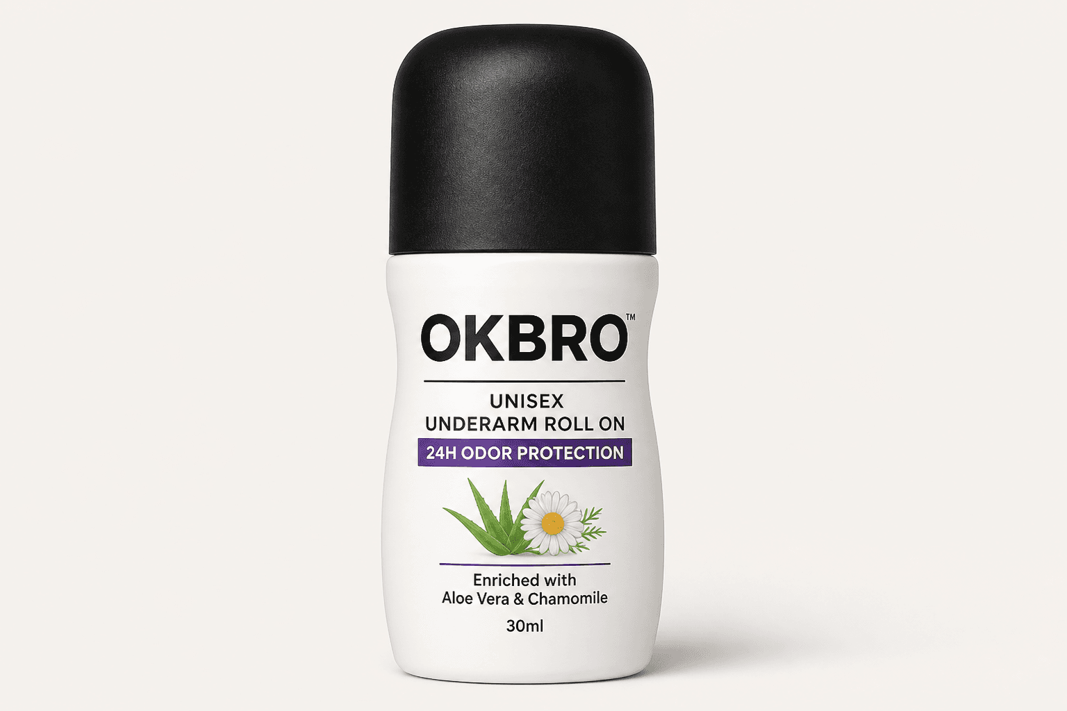 OKBRO Underarm Roll On 30ml — 48H Odor Protection