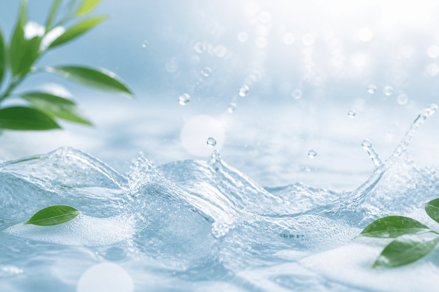 Pure clean water splash representing sulfate-free cleansing